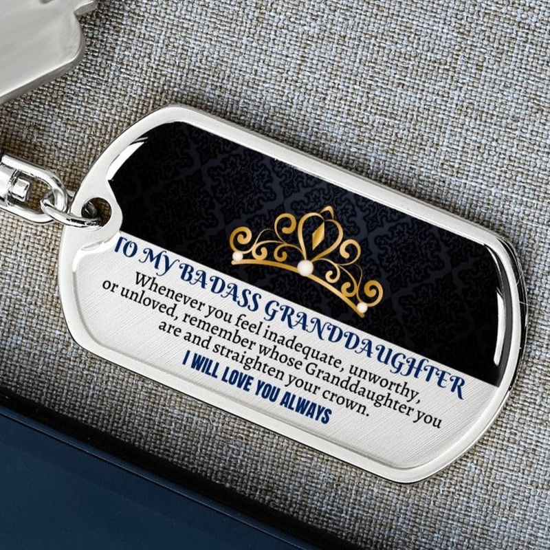 Granddaughter | Straighten Your Crown | Keepsake Keychain