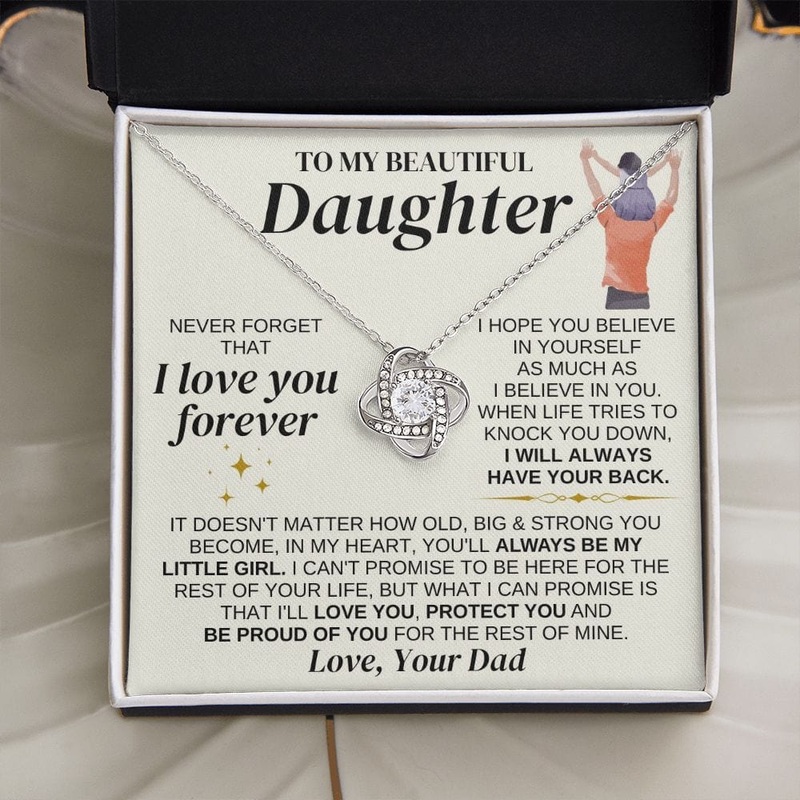 To My Beautiful Daughter – Love Dad – Love Knot Gift Set – SS327D