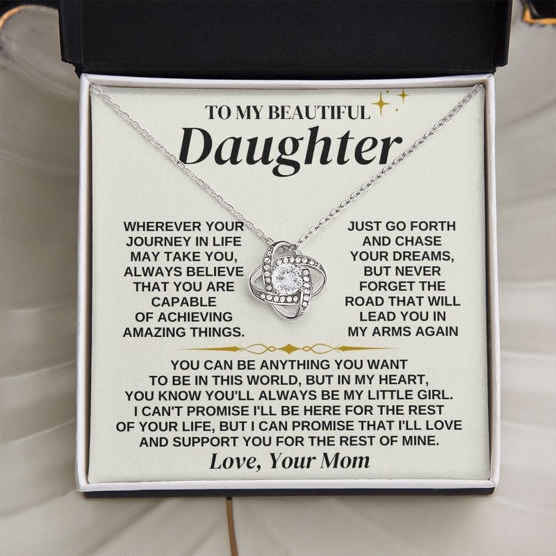 To My Beautiful Daughter – Love Knot Necklace Gift Set – SS325M