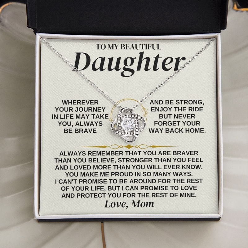 To My Beautiful Daughter – Love Mom – Love Knot Gift Set – SS321