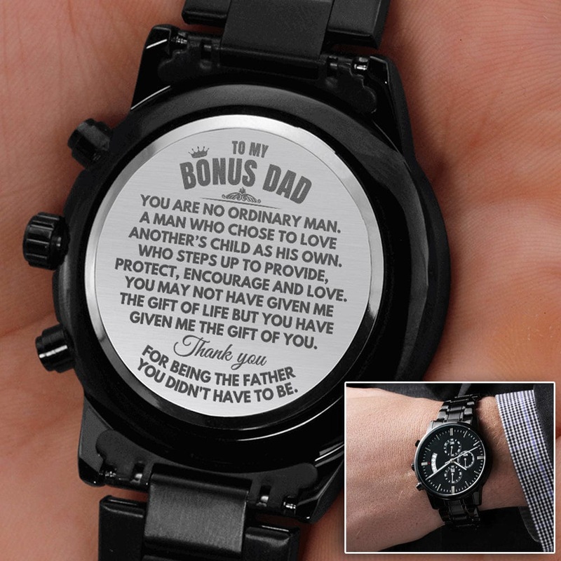 To My Bonus Dad – Engraved Premium Watch – SS227