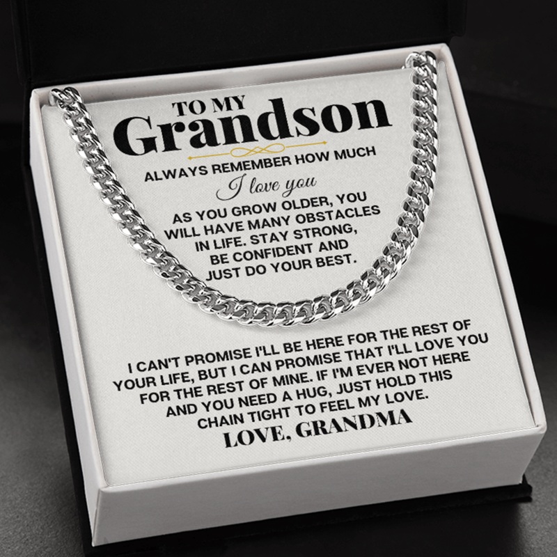 To My Grandson – Personalized Special Chain Gift Set – SS258GS