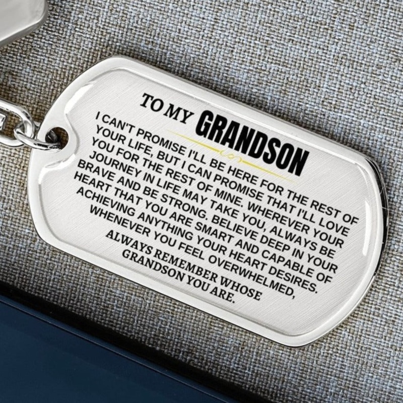 To My Grandson | Remember Whose Grandson You Are | Personalized Keychain – SS293V2