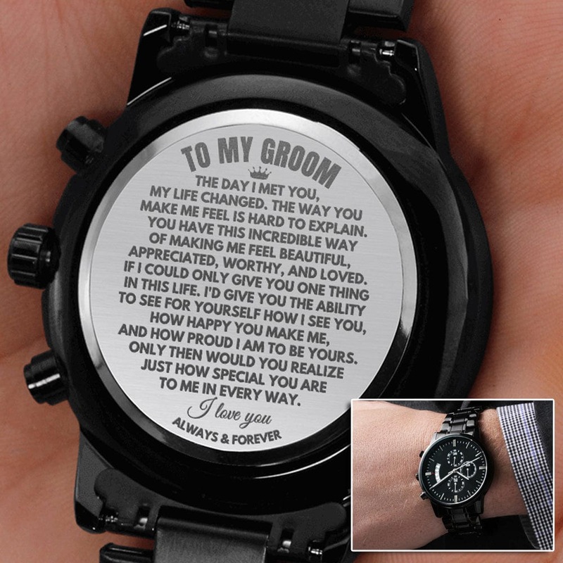 To My Groom – Engraved Premium Watch – SS166-GR