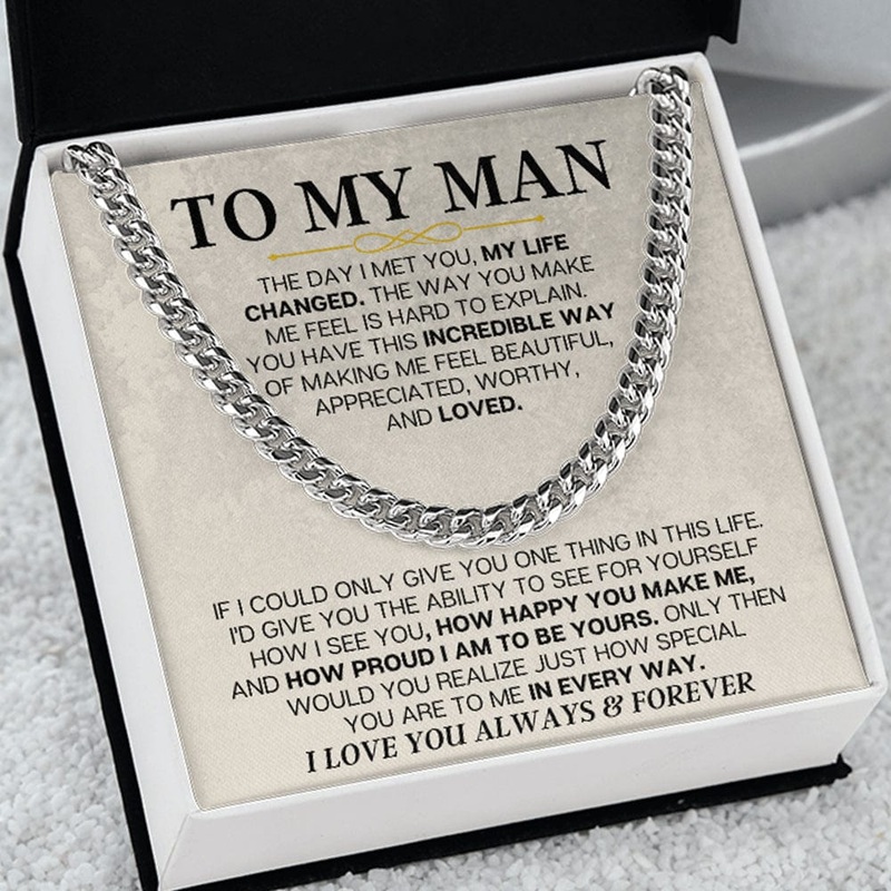 To My Man – Cuban Link – Special Gift Set – SS166V2