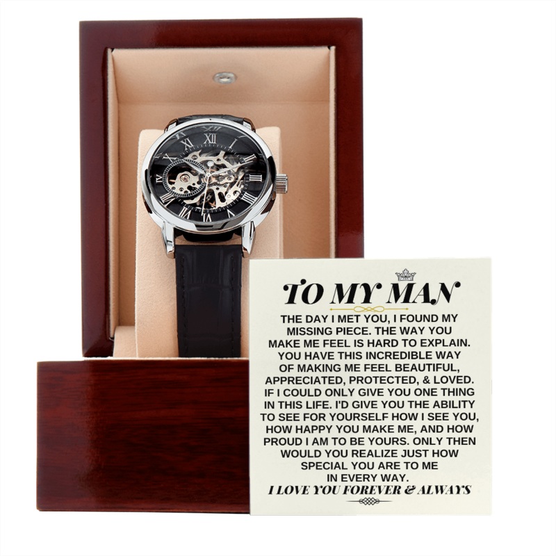 To My Man – Premium Automatic Openwork Watch – Gift Set – SS246