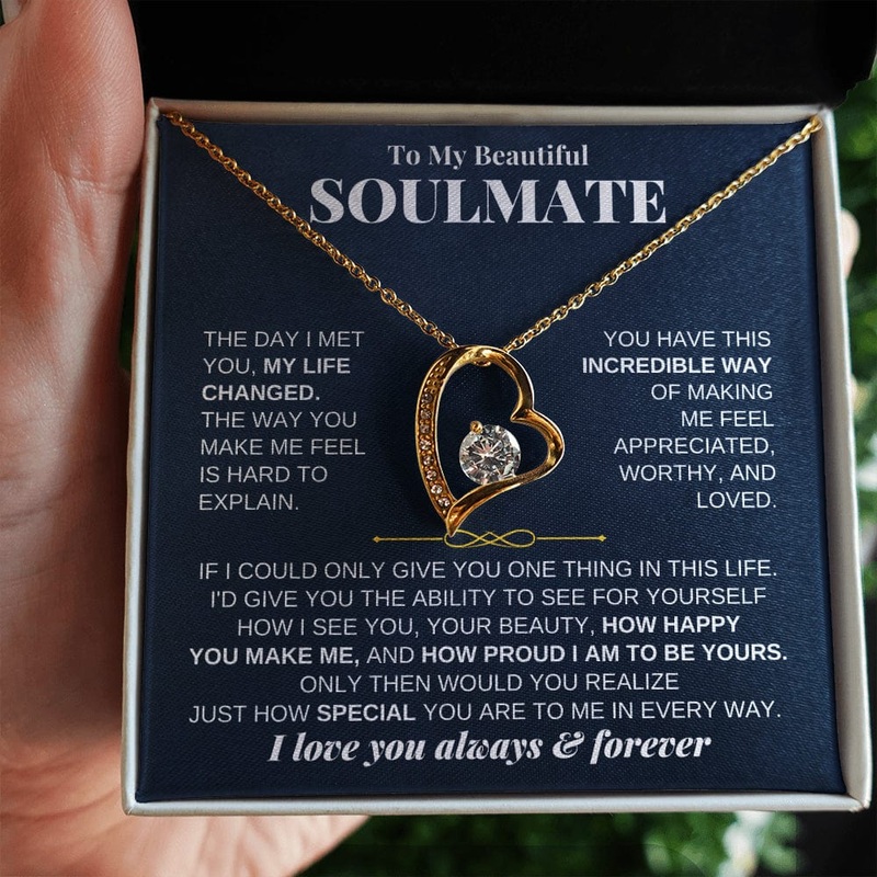To My Soulmate – 18k Gold Heart Finish – Gift Set – SS162