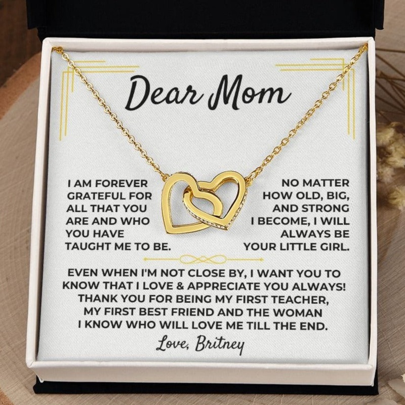 Dear Mom – From Daughter – Interlocked Hearts Gift Set – SS381
