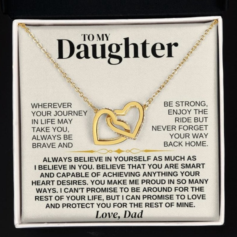 To My Beautiful Daughter – Love Dad – Forever Linked Hearts Gift Set – SS318V2
