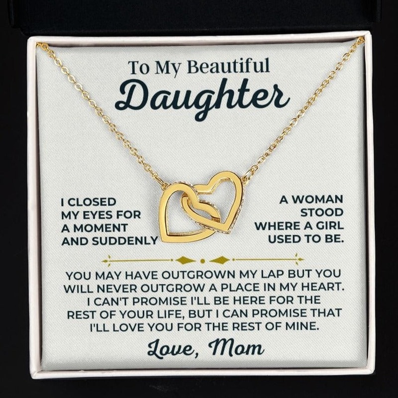 To My Beautiful Daughter – Love Mom – Forever Linked Hearts Gift Set – SS427