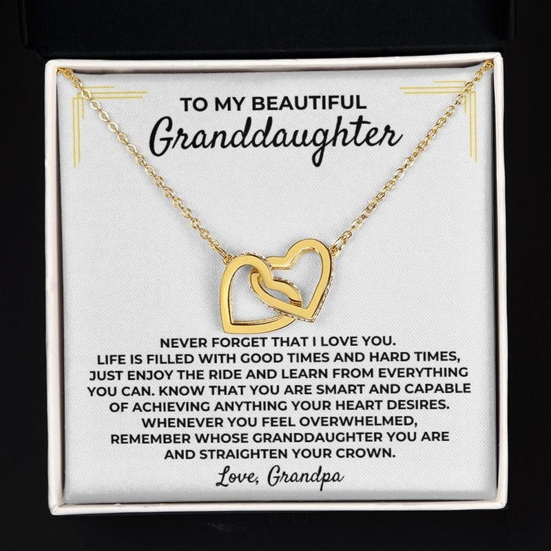 To My Beautiful Granddaughter – Grandpa – Interlocked Hearts Gift Set – SS393