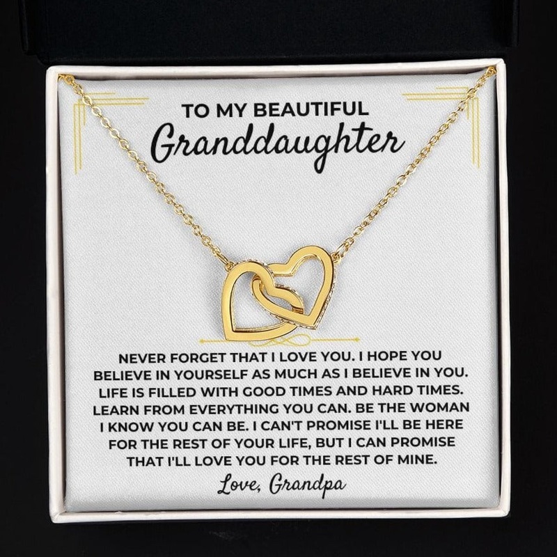 To My Beautiful Granddaughter – Interlocked Gold Hearts Gift Set – SS390