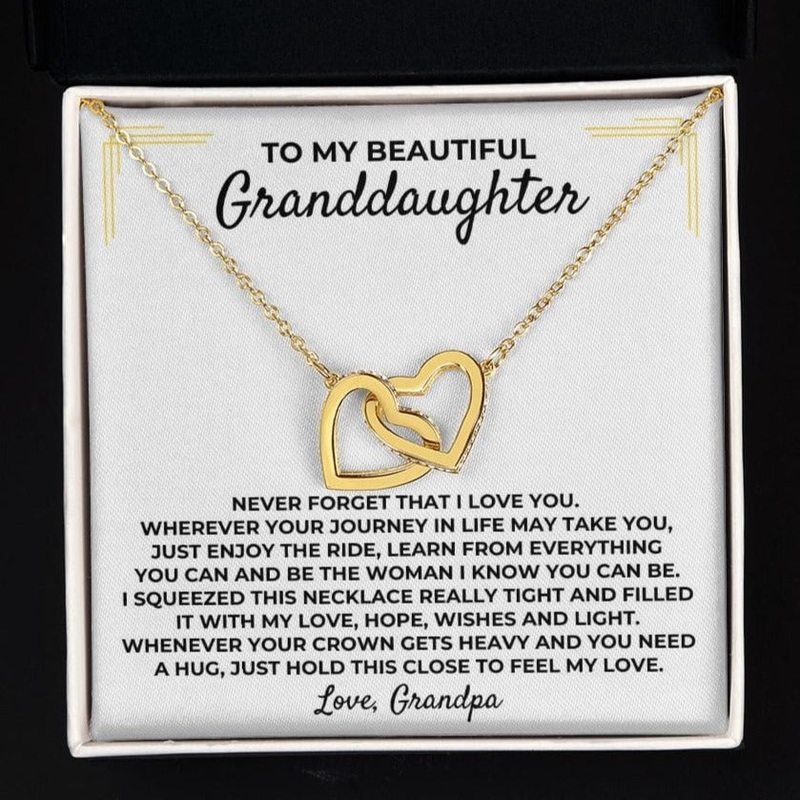 To My Beautiful Granddaughter – Interlocked Gold Hearts Gift Set – SS392