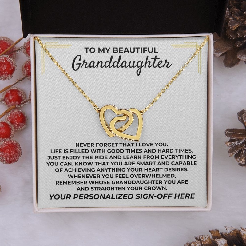 To My Beautiful Granddaughter – Personalized – Interlocked Gift Set – SS393P