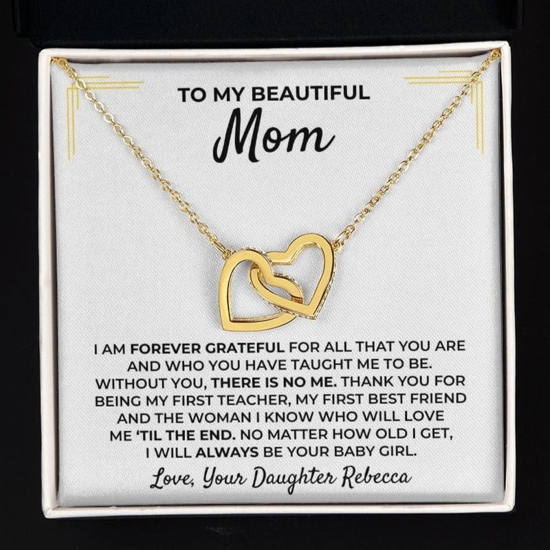 To My Beautiful Mom – From Daughter – Interlocked Hearts Gift Set – SS396D