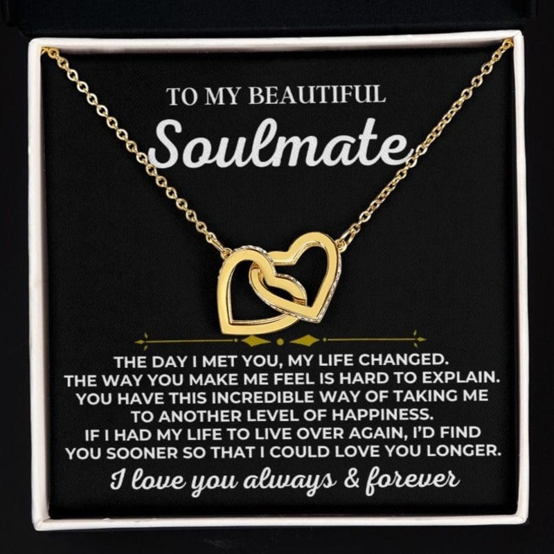 To My Beautiful Soulmate – Interlocked Hearts Gift Set – SS444