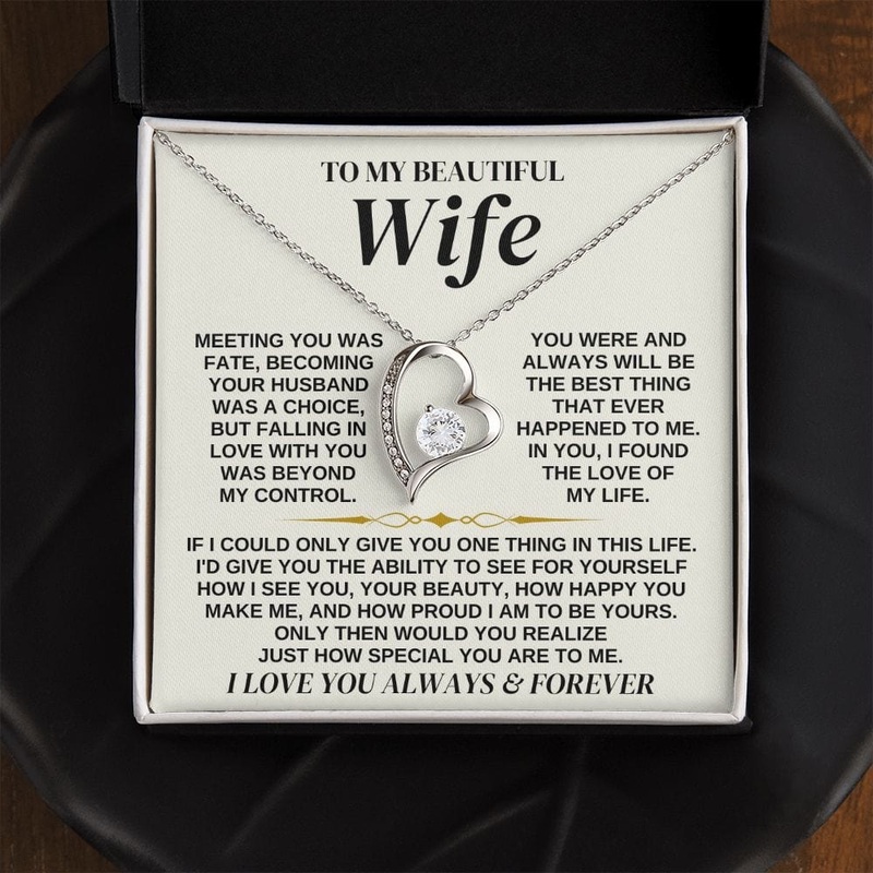 To My Beautiful Wife – Forever Love Necklace Gift Set – SS323
