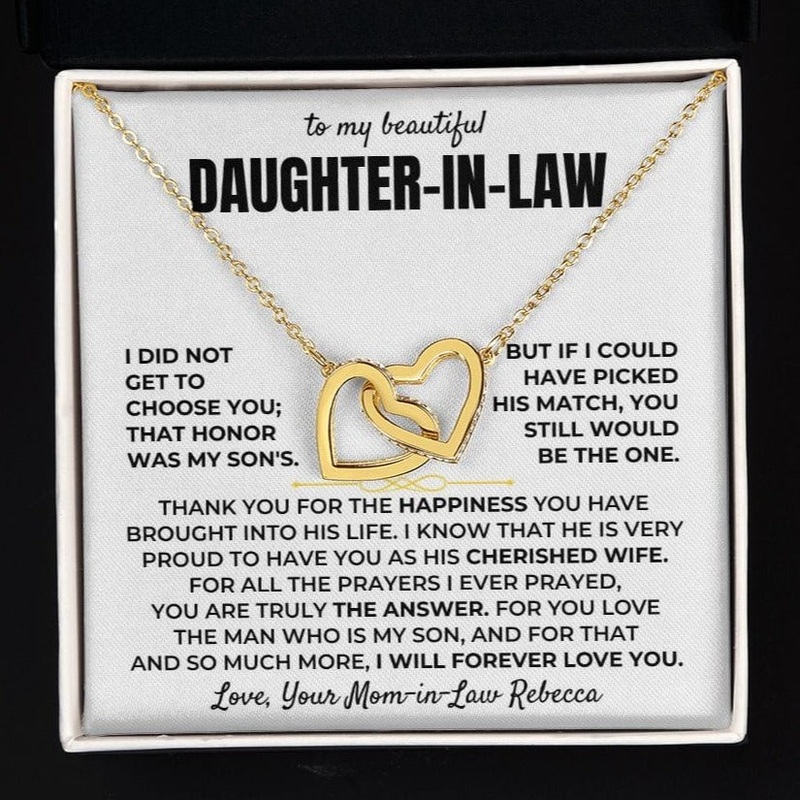 To My Daughter-In-Law – Beautiful Linked Hearts Gift Set – SS400