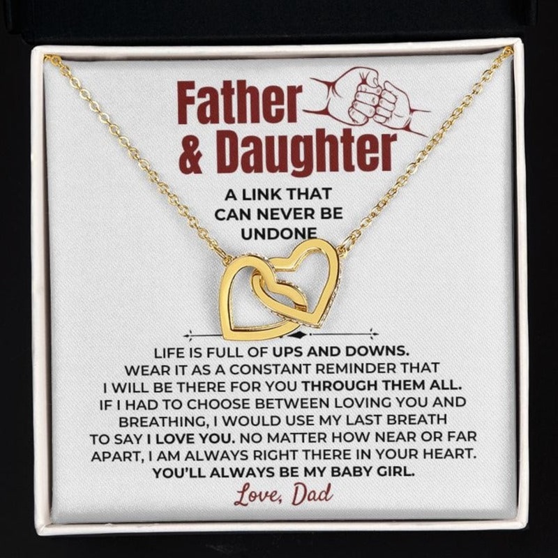 To My Daughter – Love Dad – Beautiful Linked Hearts Gift Set – SS398D