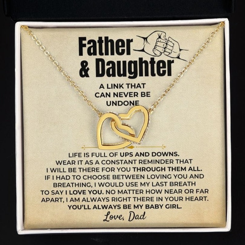 To My Daughter – Love Dad – Interlocked Hearts Gift Set – SS398DV2