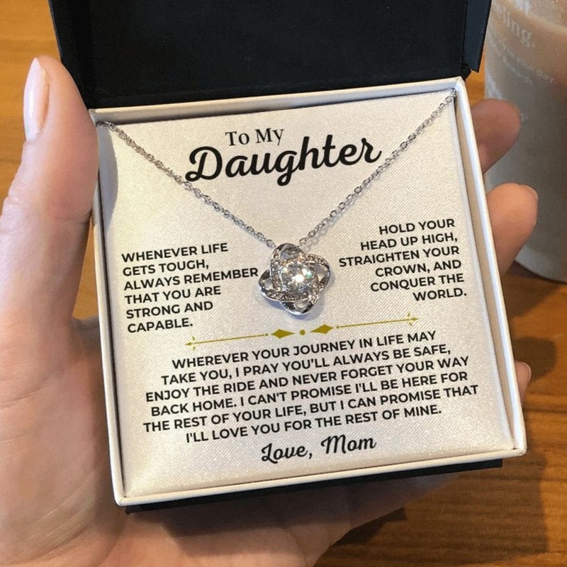 To My Daughter – Love, Mom – Beautiful Love Knot Gift Set – SS443