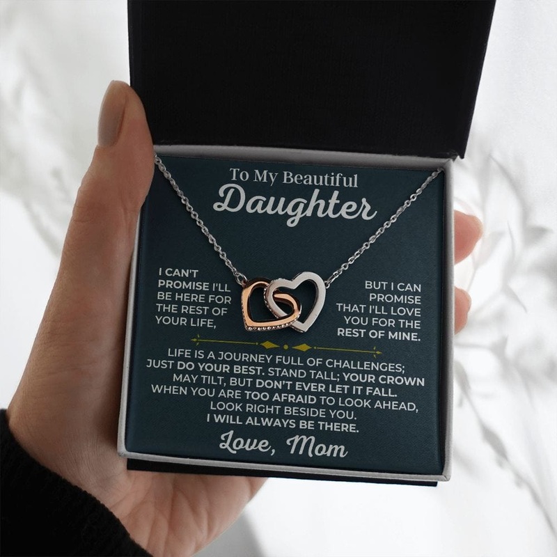 To My Daughter – Love Mom – Interlocked Hearts Gift Set – SS426