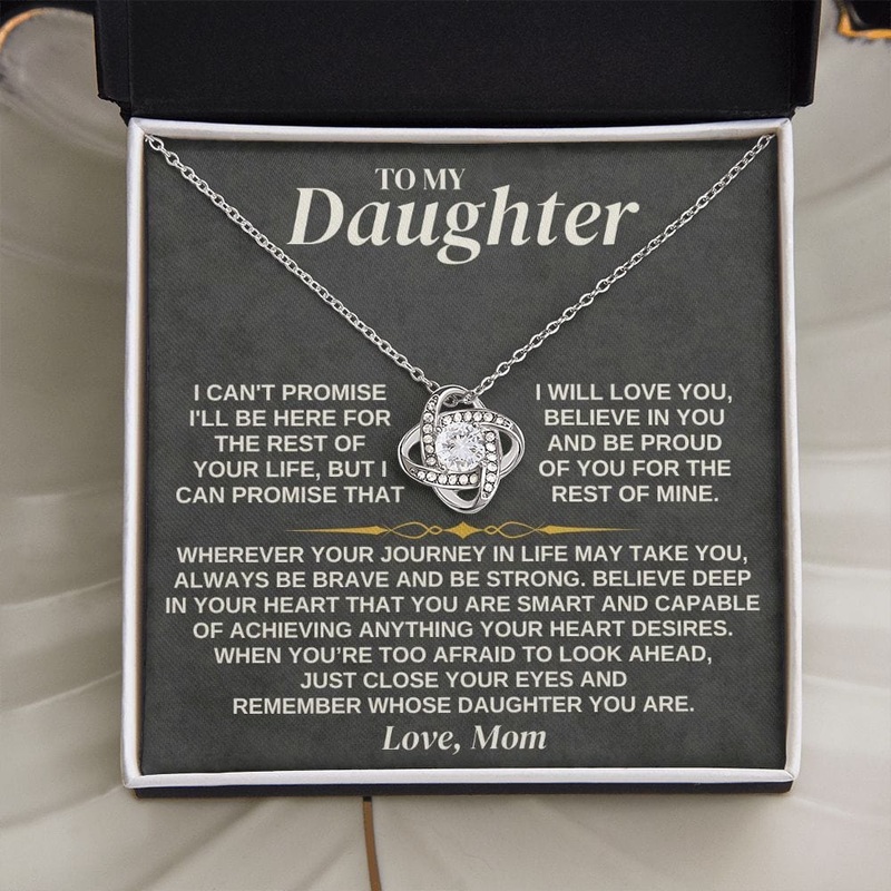 To My Daughter – Mom – Love Knot Necklace Gift Set – SS334
