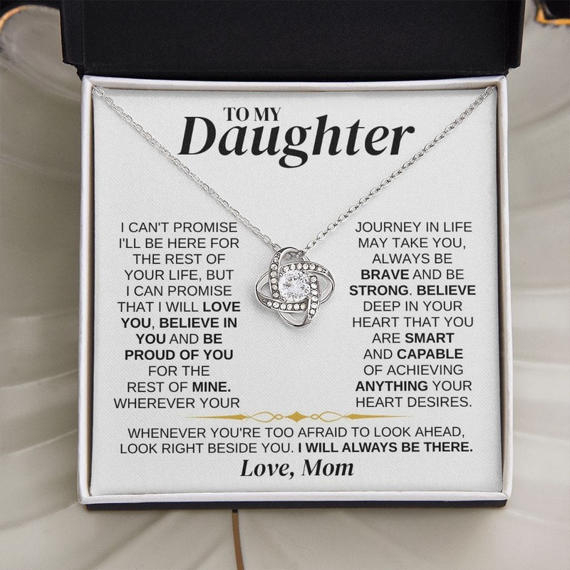 To My Daughter – Mom – Love Knot Necklace Gift Set – SS337