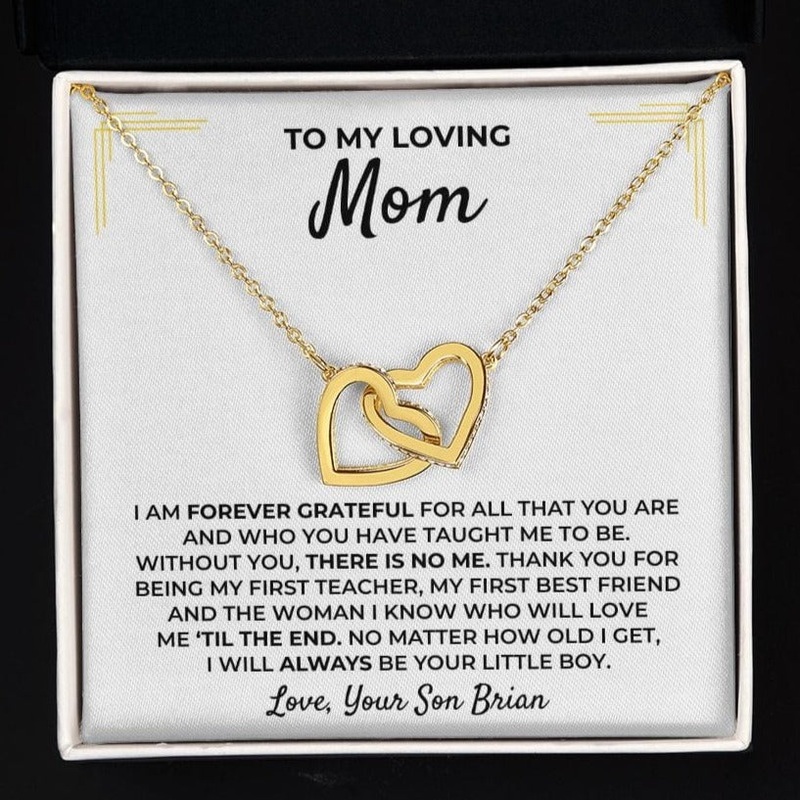 To My Loving Mom – From Son – Interlocked Hearts Gift Set – SS396