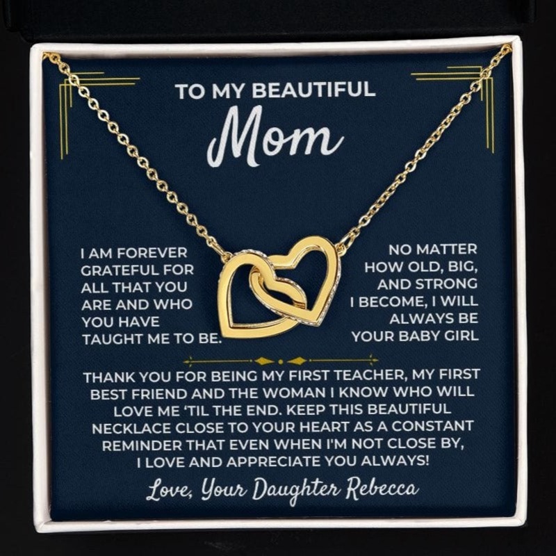 To My Mom – From Daughter – Forever Linked Hearts Gift Set – SS405