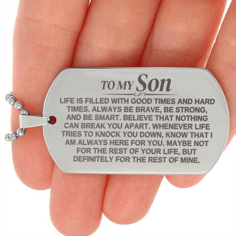 To My Son – Engraved Love Tag – SS374