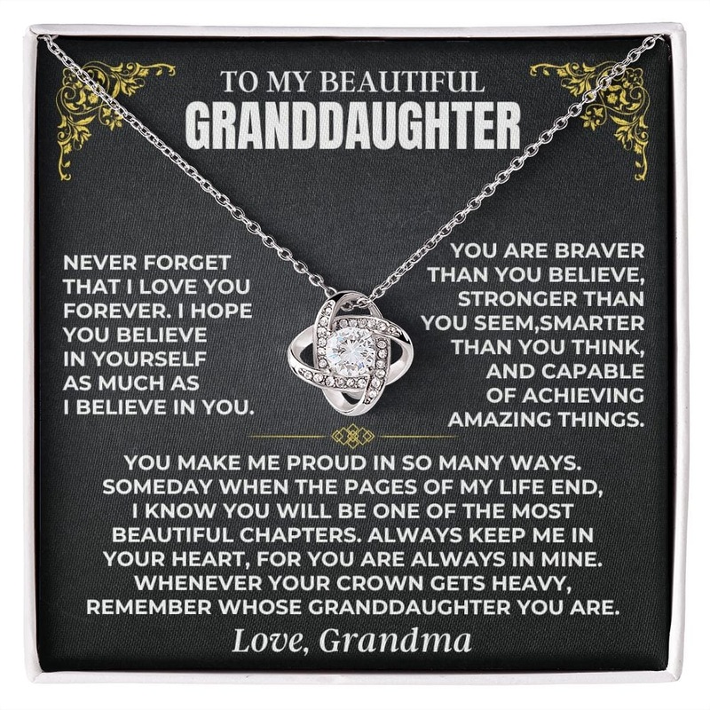To My Beautiful Granddaughter – Personalized Love Knot Gift Set – SS497