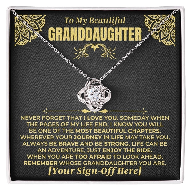 To My Beautiful Granddaughter – Personalized Sign-Off – Love Knot Gift Set – SS477V6