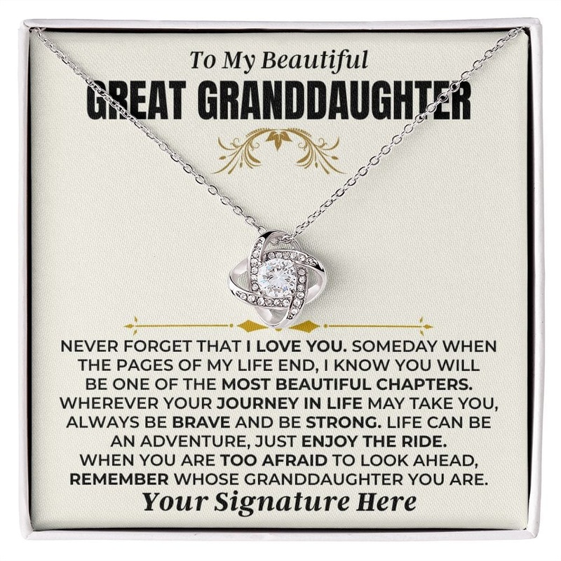 To My Beautiful Great Granddaughter – Love Knot Gift Set – SS477GD