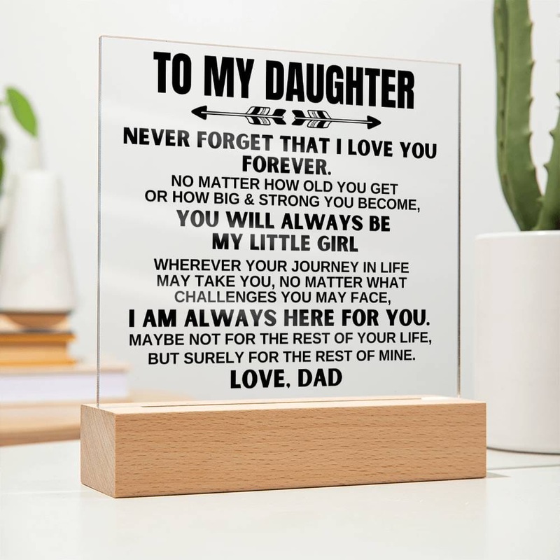 To My Daughter – Love Dad – LED-Lit Acrylic Plaque – AC22