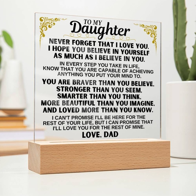 To My Daughter – Love Dad – LED-Lit Acrylic Plaque – AC28