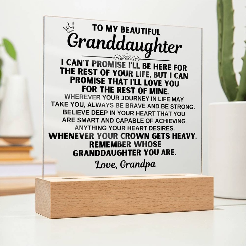 To My Granddaughter – Love Grandpa – LED-Lit Acrylic Plaque – AC26