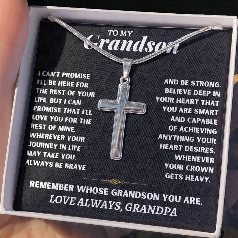 To My Grandson – Artisan-Crafted Cross – Gift Set – SS117AC