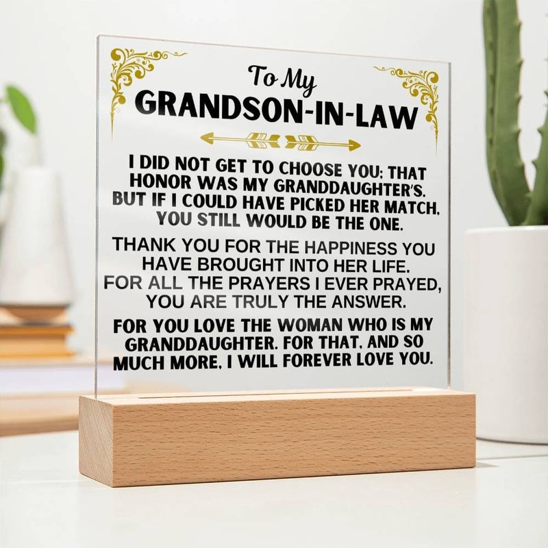 To My Grandson-in-Law – LED-Lit Acrylic Plaque – AC31