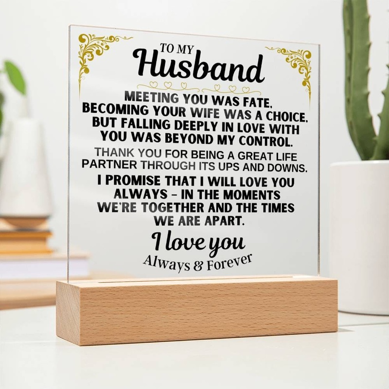 To My Husband – LED-Lit Acrylic Plaque – AC29