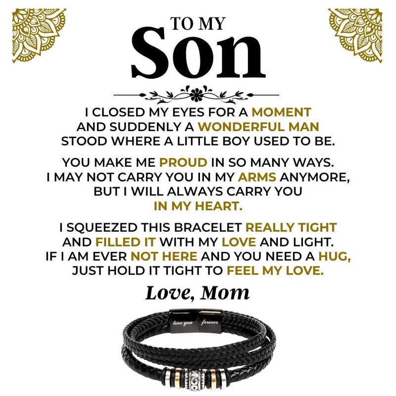 To My Son | Braided Leather Bracelet Gift Set – SS521