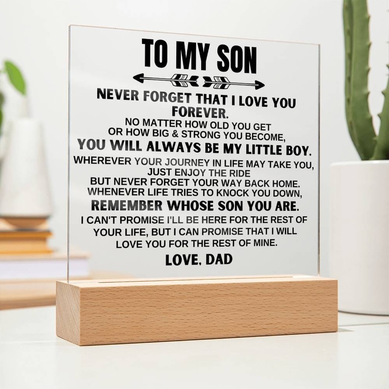 To My Son | Love Dad | LED-Lit Acrylic Plaque – AC21