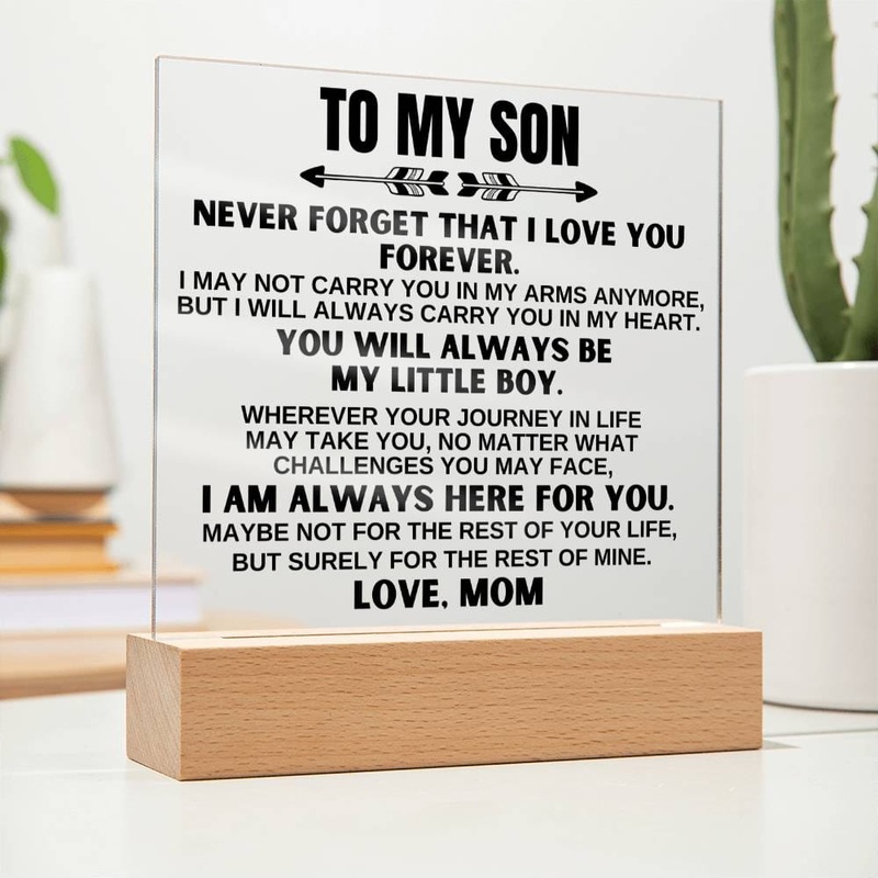 To My Son – Love Mom – LED-Lit Acrylic Plaque – AC23