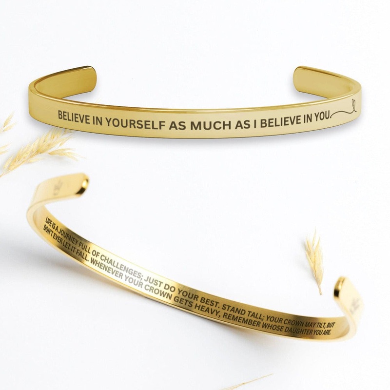 Whenever your crown gets heavy, remember whose daughter you are – Cuff Bracelet – SS489