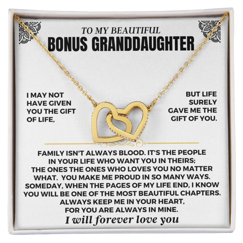 To My Bonus Granddaughter – Forever Linked Hearts – Gift Set – SS613
