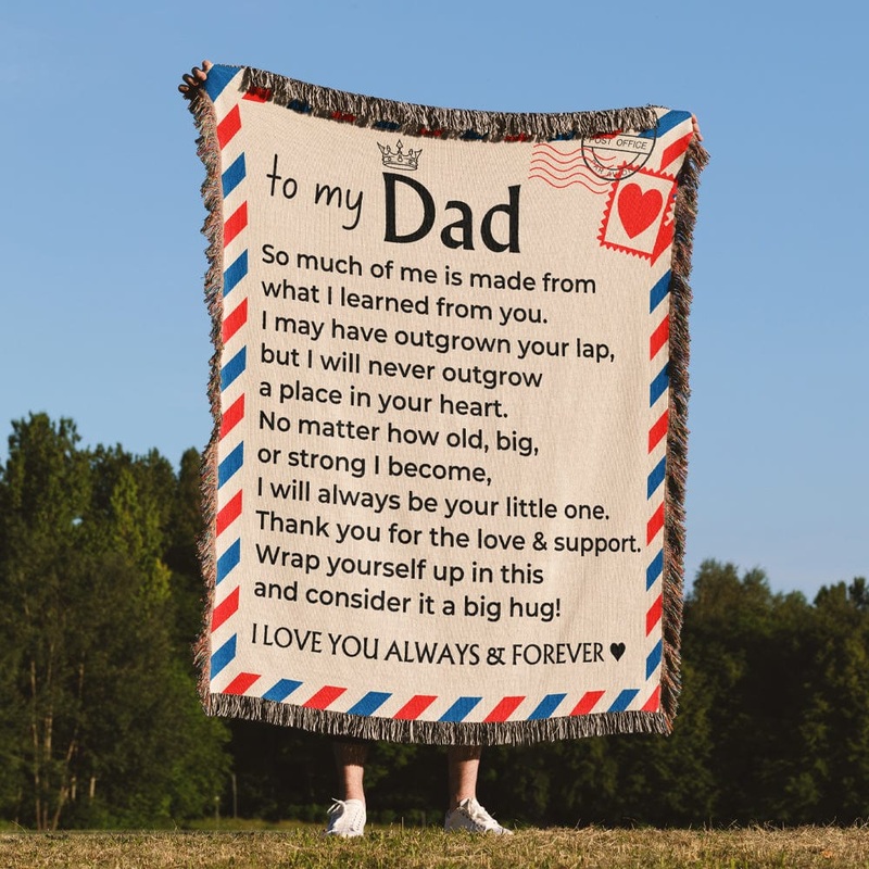 To My Dad – Giant Love Letter – 100% Cotton – Woven Blanket – WB10