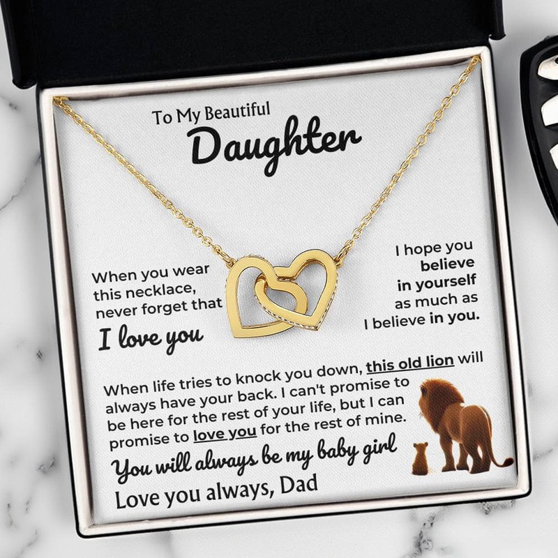 To My Daughter – Dad – Always Be My Baby Girl – Linked Hearts – Gift Set – SS606D
