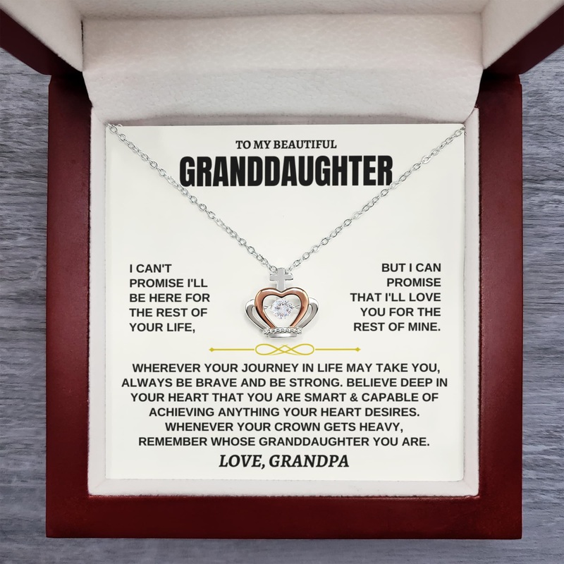 To My Granddaughter – Crown Pendant Necklace – Gift Set – SS117