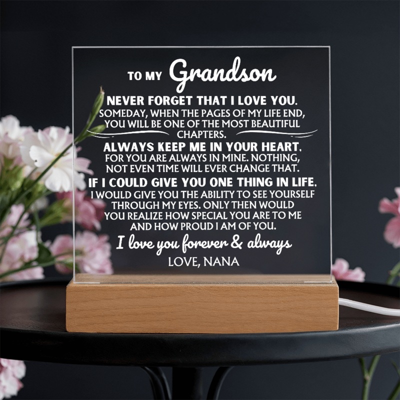 To My Grandson – Personalized Sign-Off – Acrylic LED Lamp  – AC44GSV2