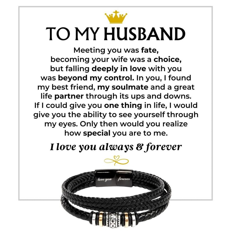 To My Husband | Love You Forever | Braided Bracelet Gift Set – SS581